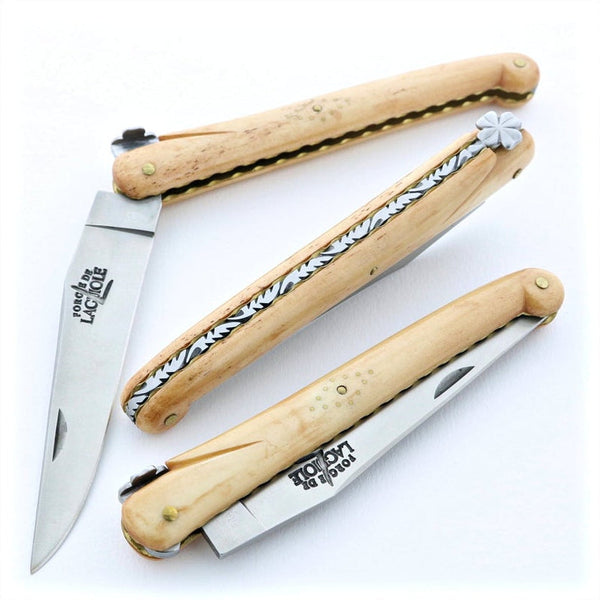 Laguiole 12 cm Straight Handle Lucky Knife Replica - Forge de