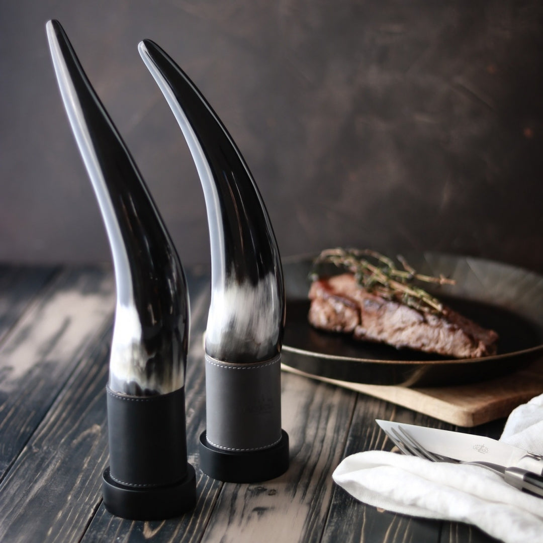 Forge de Laguiole Genuine Aubrac Cattle Horn Salt Mills