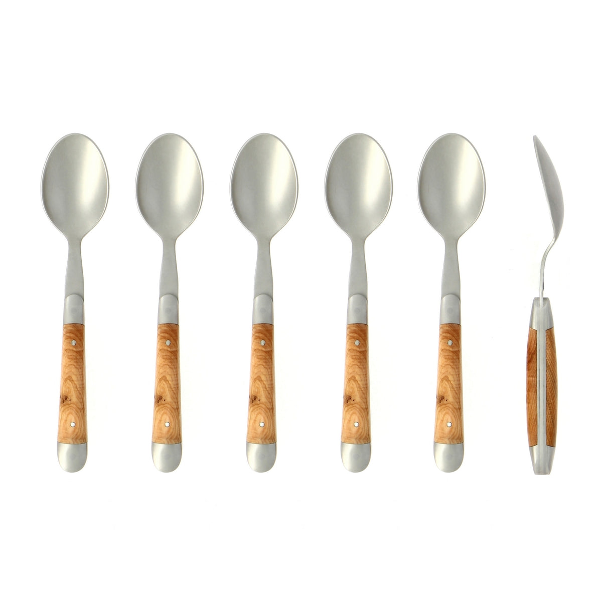 Forge de Laguiole Dessert Spoons Juniper Satin Finish