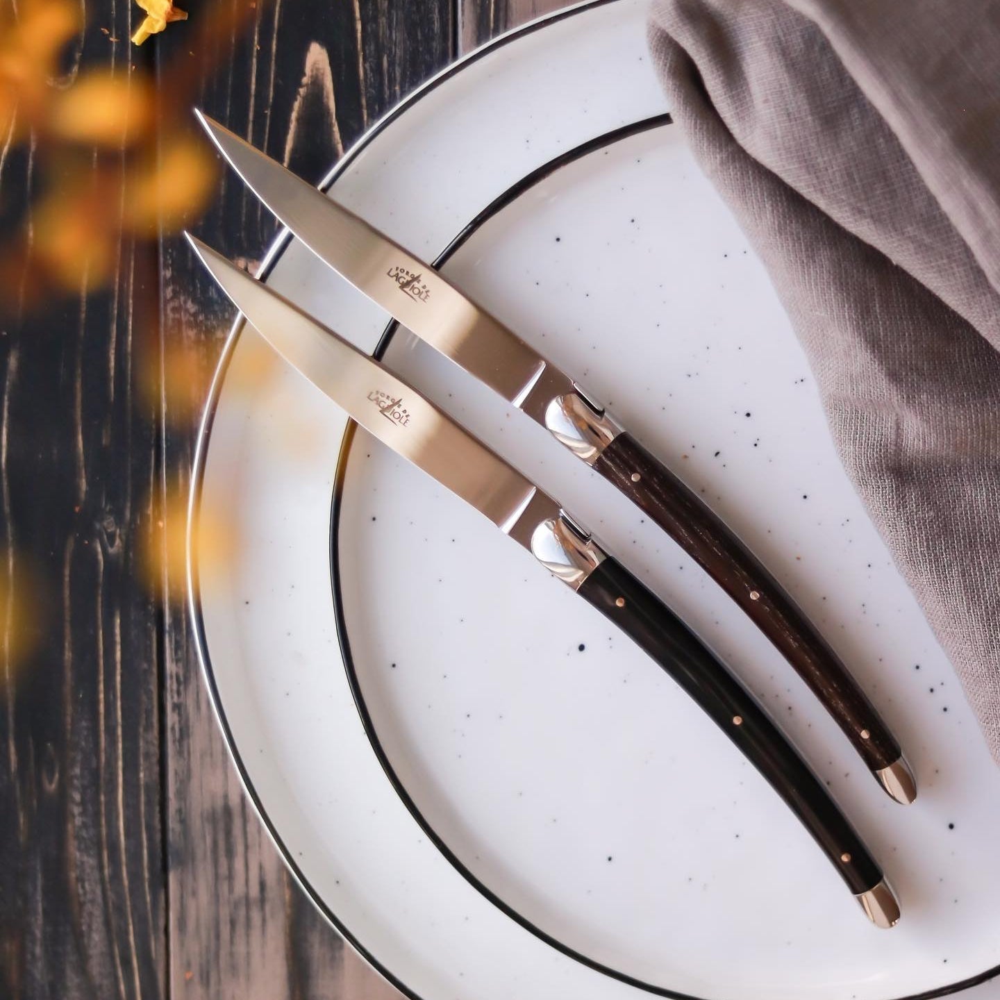 Christian Ghion Set of 2 Ash Tree Steak Knives