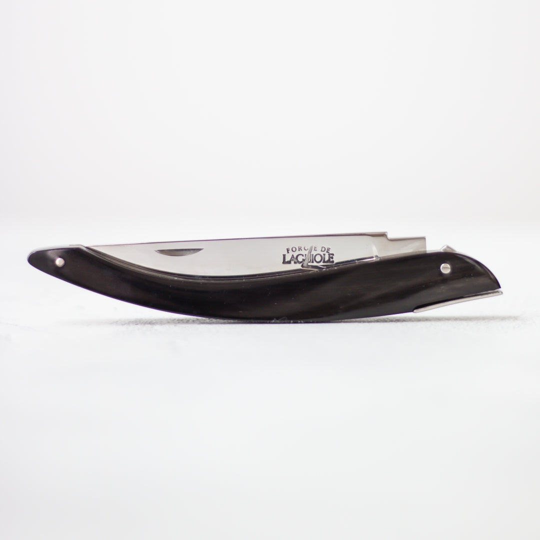 Eric Raffy 11 cm Full Black Horn Handle Pocket Knife