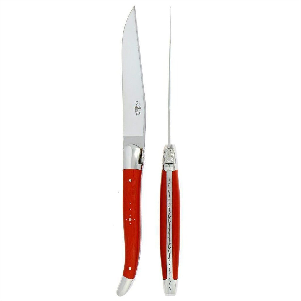 Laguiole 2 Piece Steak Knife SetFabric Series Orange
