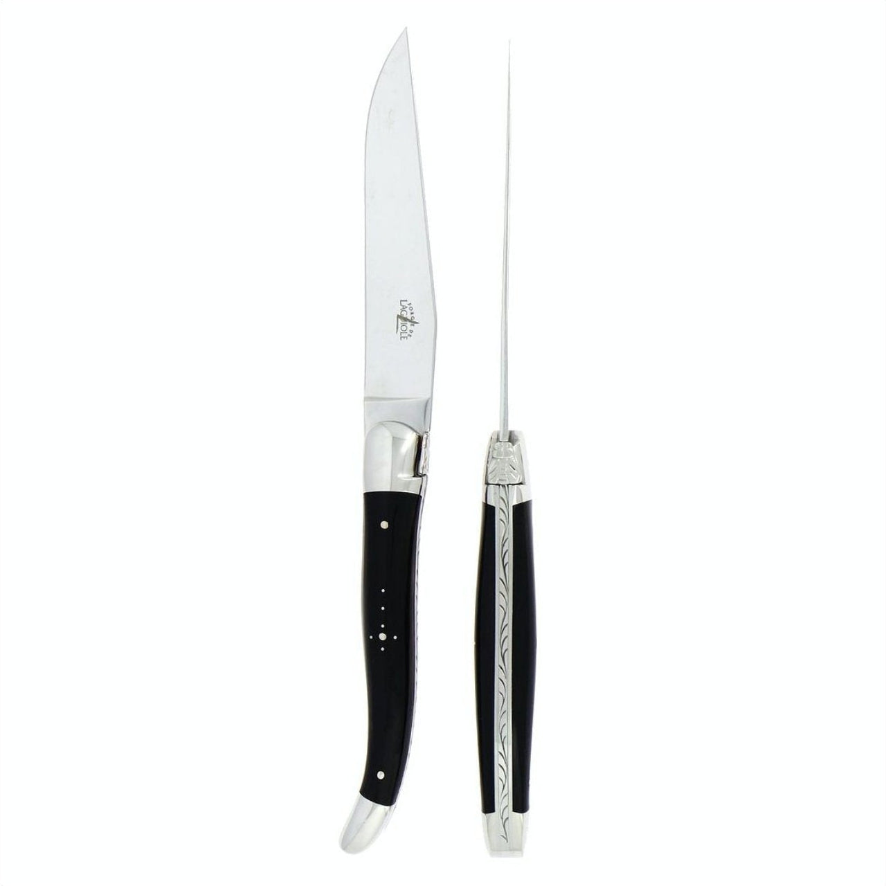 https://www.forge-de-laguiole-usa.com/cdn/shop/files/Forge-de-Laguiole-2-Piece-Steak-Knife-Set-Dark-Horn-Tip.jpg?v=1694251095