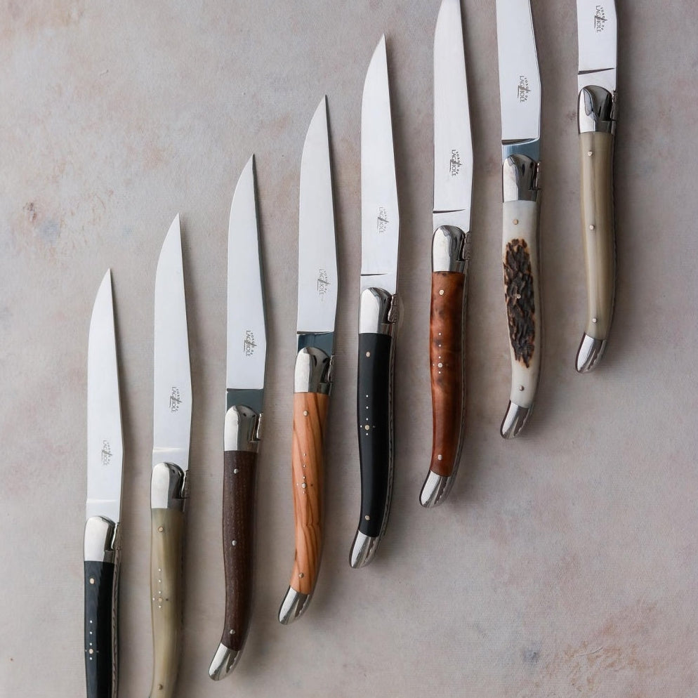 Laguiole 2 Piece Steak Knife Set Elk Stag Handle