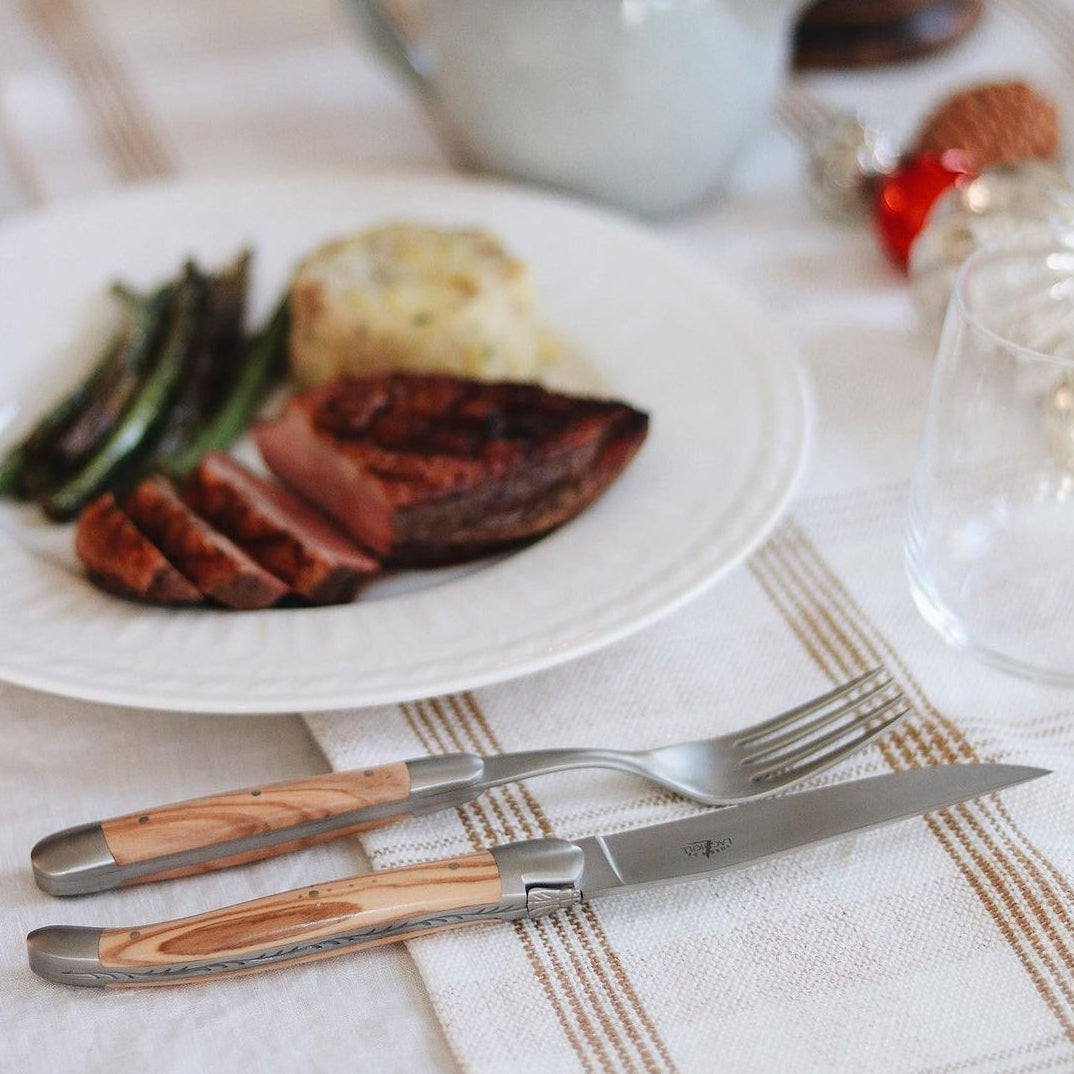 Shop the Forge de Laguiole Ebony Wood Steak Knife Set at Weston Table