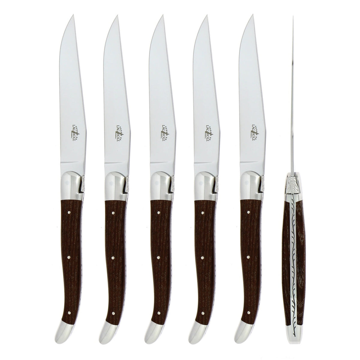 Forge de  Laguiole 6 Piece Steak Knife Set Ash Tree Handle