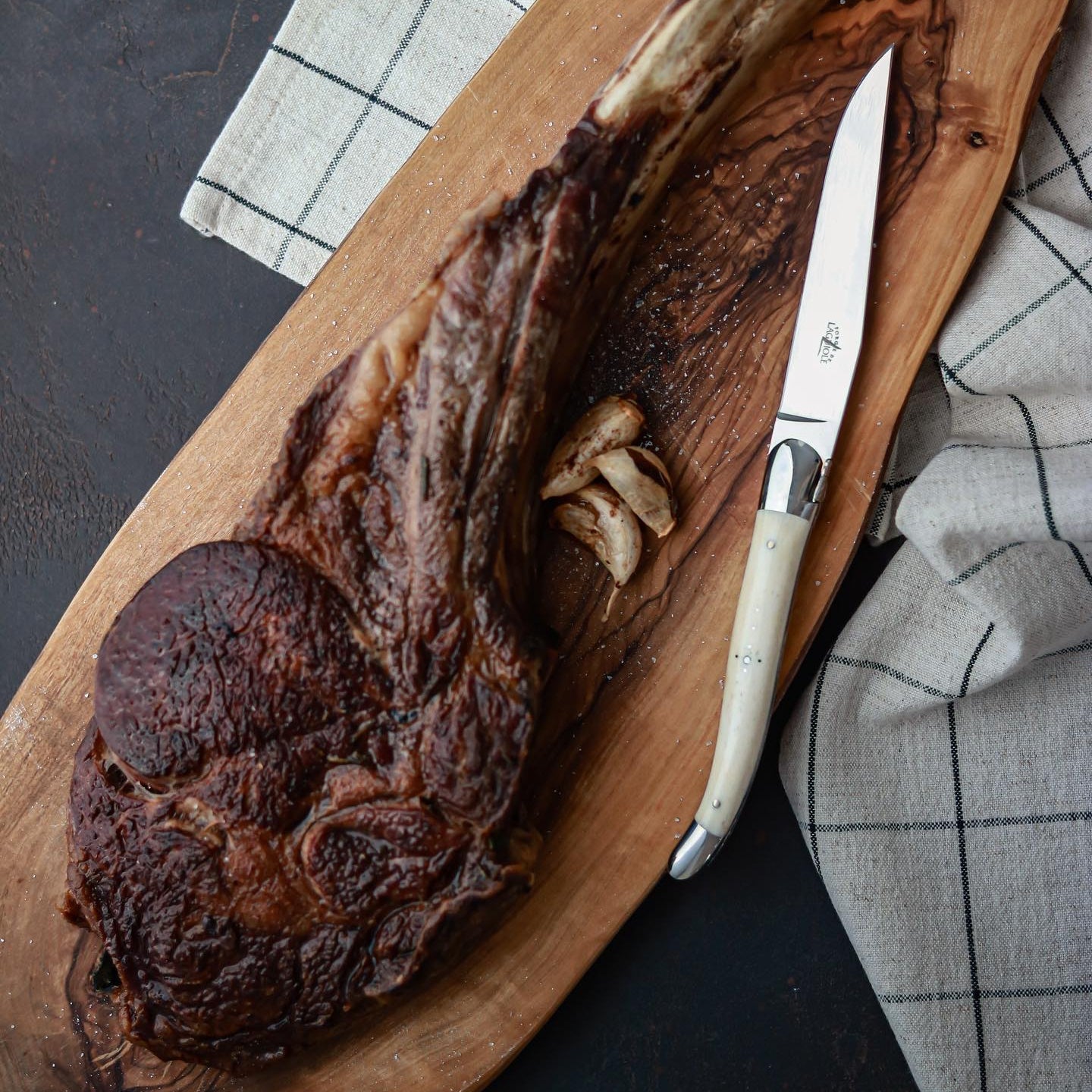 Laguiole 6 Piece Steak Knife Set Bone Handle