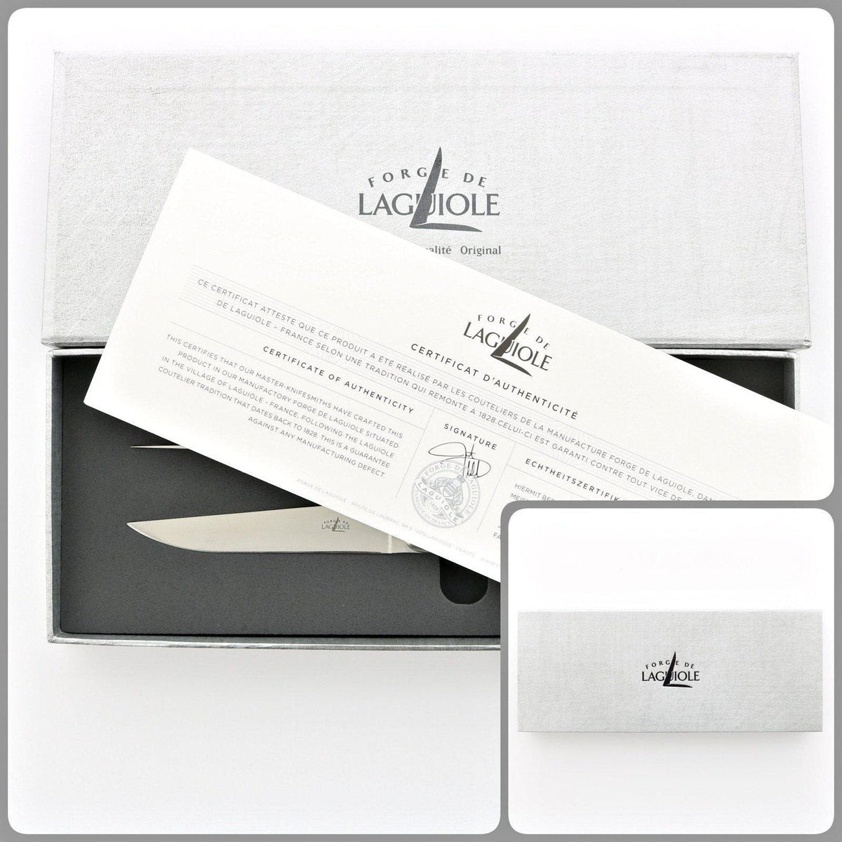 Laguiole 6 Piece Steak Knife Set Dark Horn Tip