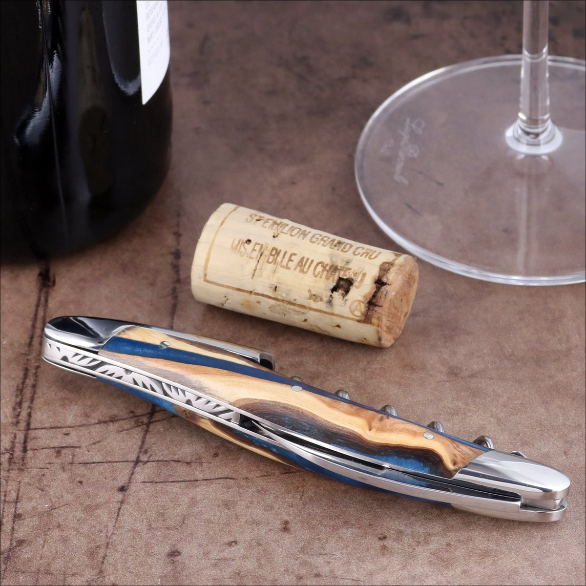 Forge de Laguiole Collection Sommelier Corkscrew - Juniper - Blue Alchemy