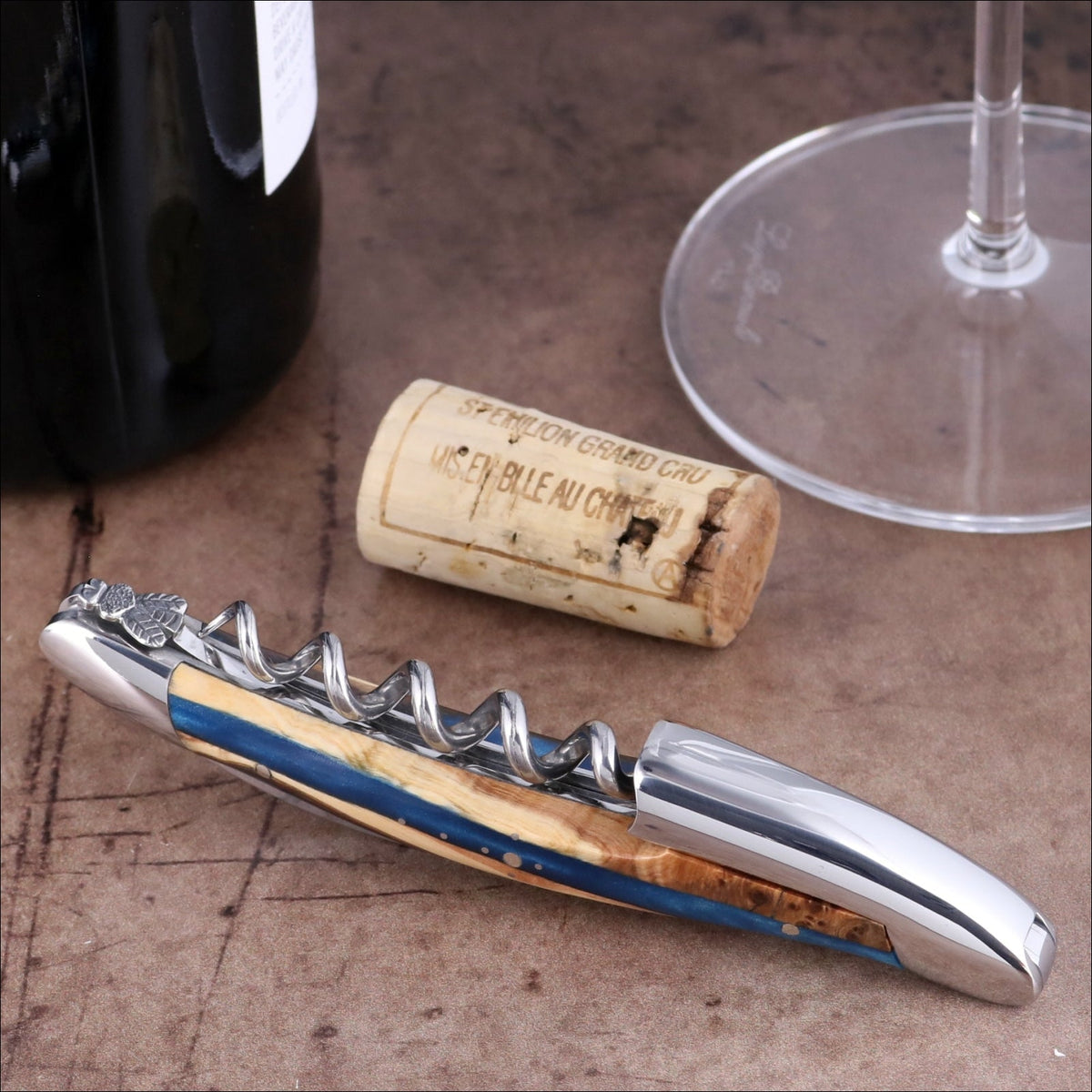 Forge de Laguiole Collection Sommelier Corkscrew - Juniper - Blue Alchemy