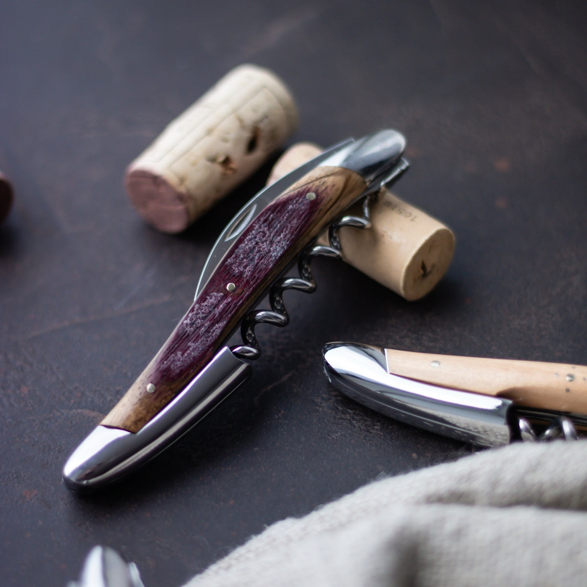 Forge de Laguiole Corkscrew Oak Barrel Wood Handle - Shiny
