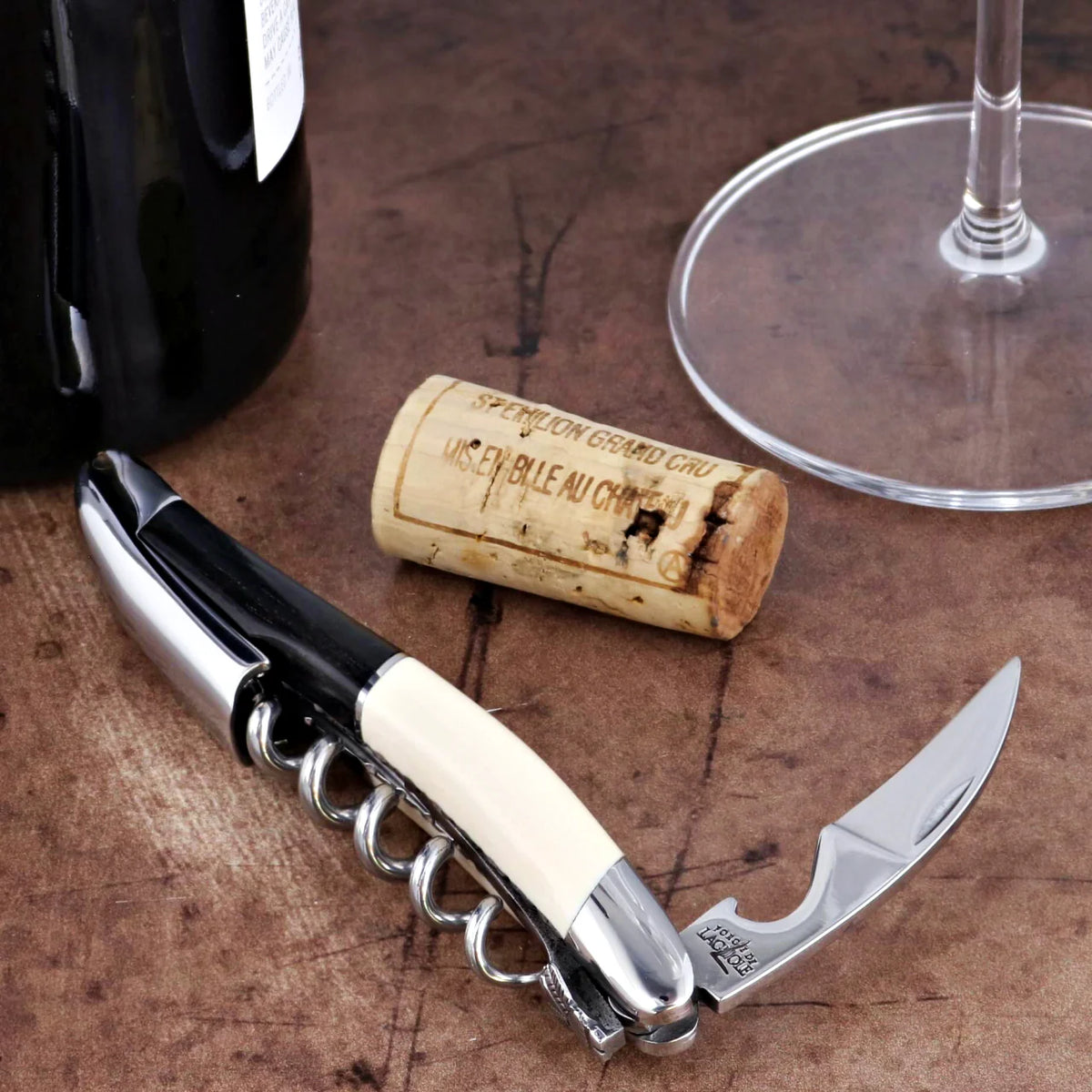 Forge de Laguiole Equinox Corkscrew - Genuine Mammoth Ivory & Ebony