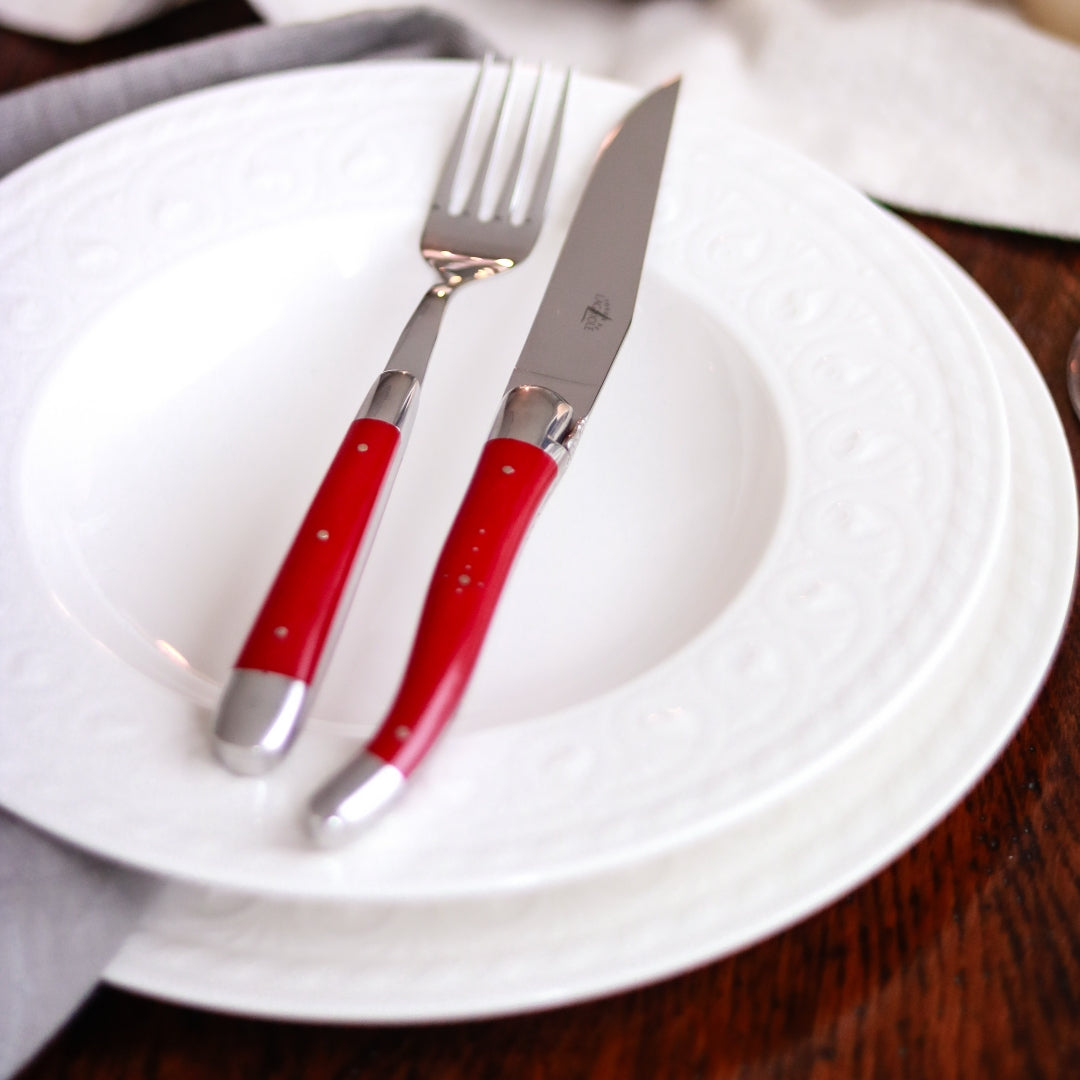 Forge de Laguiole Forks Fabric Series Red
