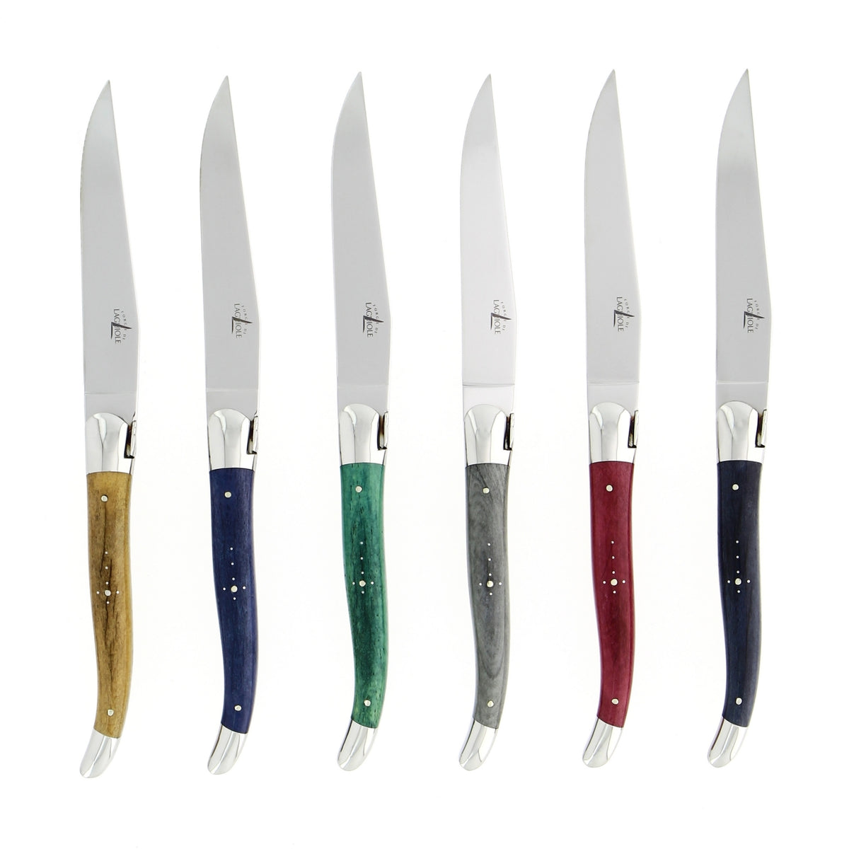 Forge de Laguiole Hand-Dyed Vintage Cattle Bone Steak Knives - Set of 6