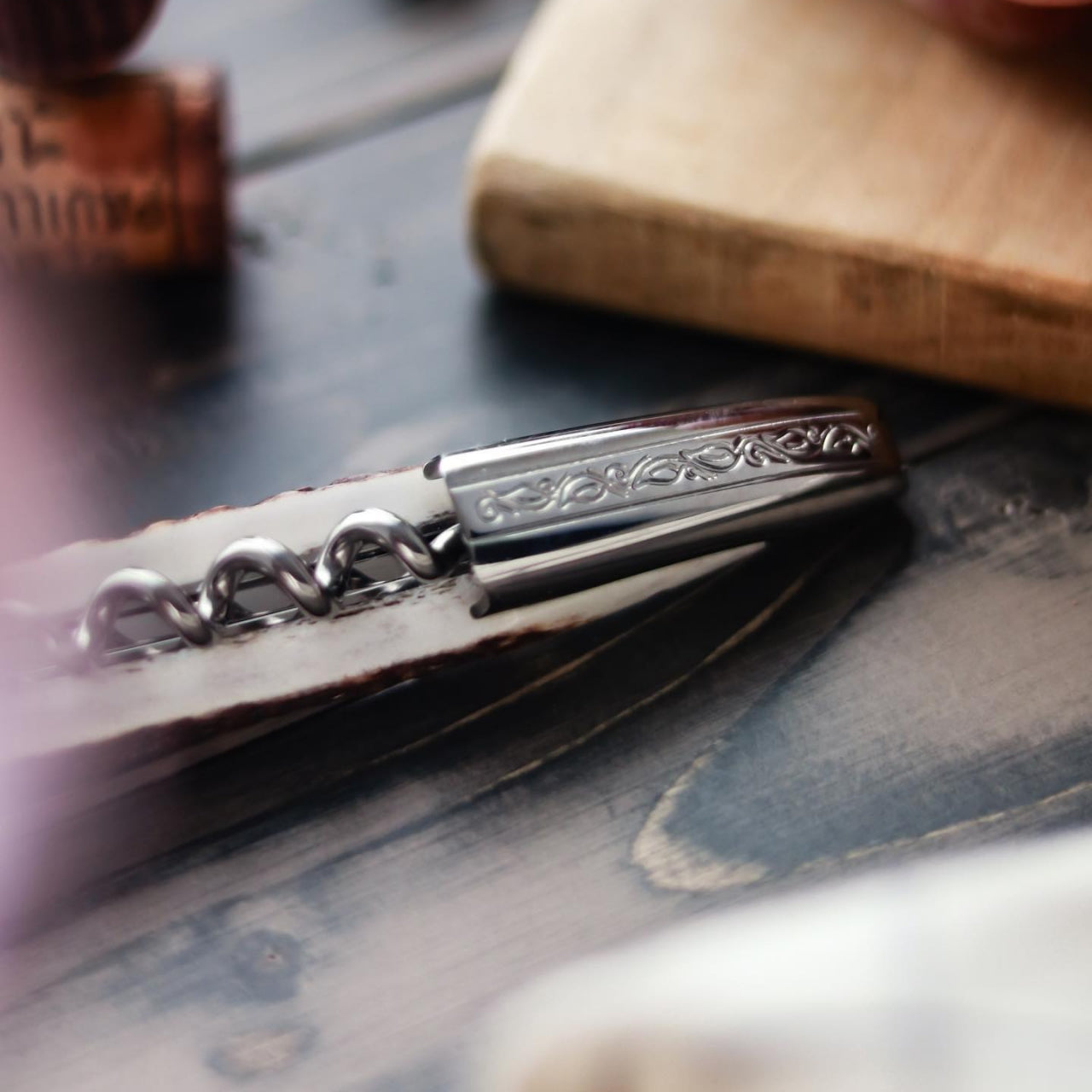 Forge de Laguiole Pinot Noir Waiter-Style Corkscrew Elk Stag