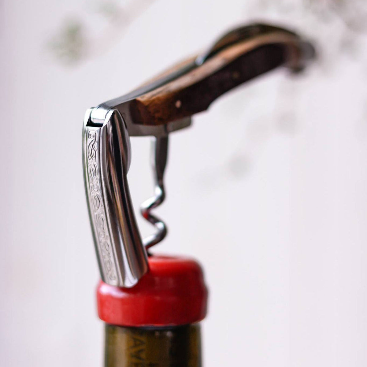 Forge de Laguiole Pinot Noir Corkscrew Oak Barrel Handle - Shiny