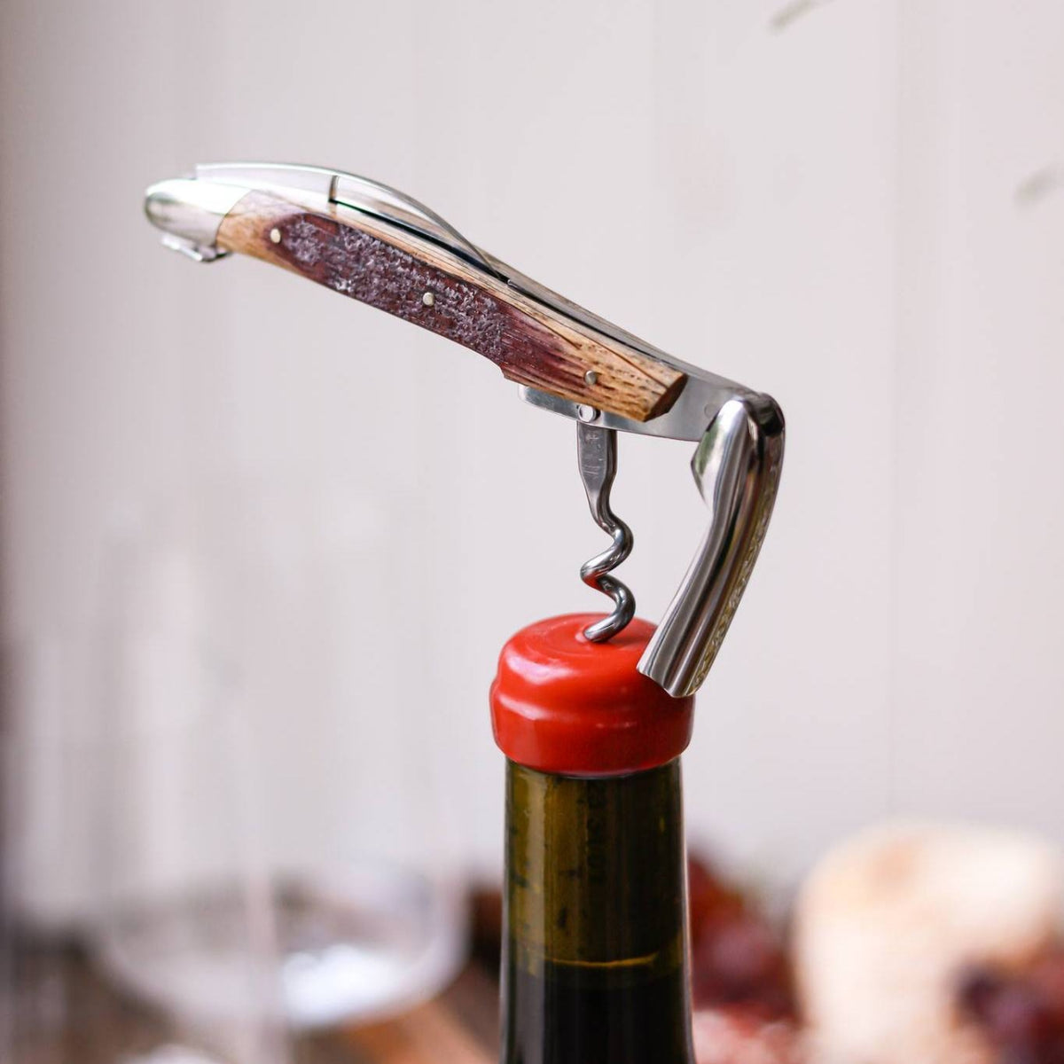 Forge de Laguiole Pinot Noir Corkscrew Oak Barrel Handle - Shiny