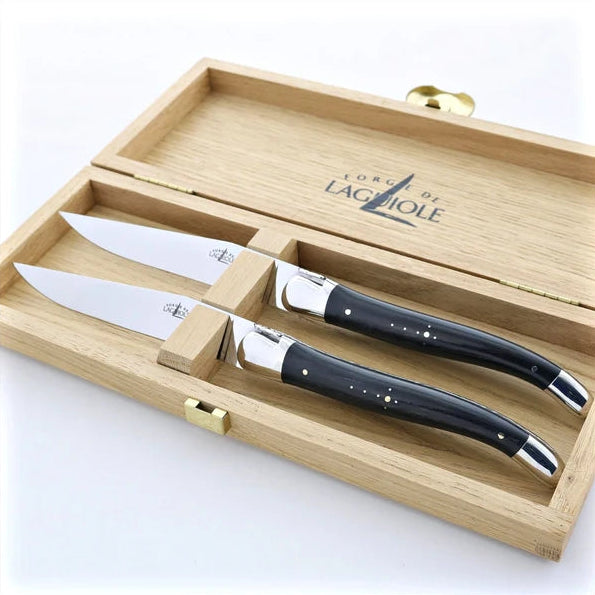 Forge de Laguiole Steak Knife Storage Box for Set of 2 - Light Oak