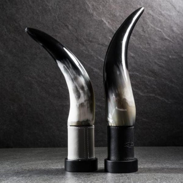 Full Aubrac Cattle Horn Pepper Mill - 10.50 Inches &quot;One-of-a-Kind&quot; #417