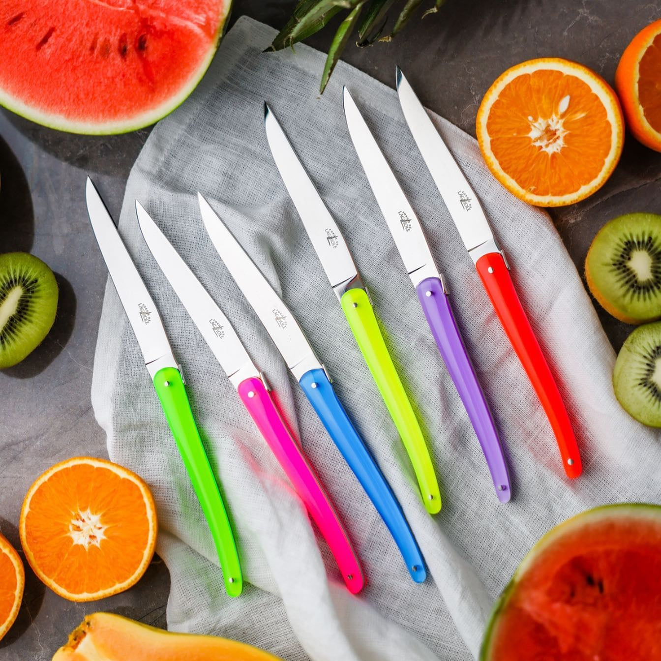 Jean-Michel Wilmotte Set of 6 Steak Knives Full Acrylic Hanlde