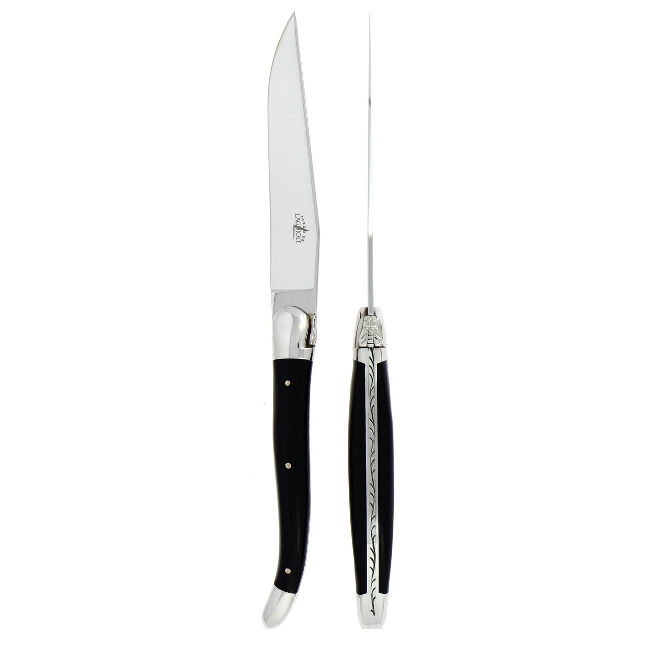 Forge de Laguiole Steak Knives - Black Acrylic - Laguiole Imports