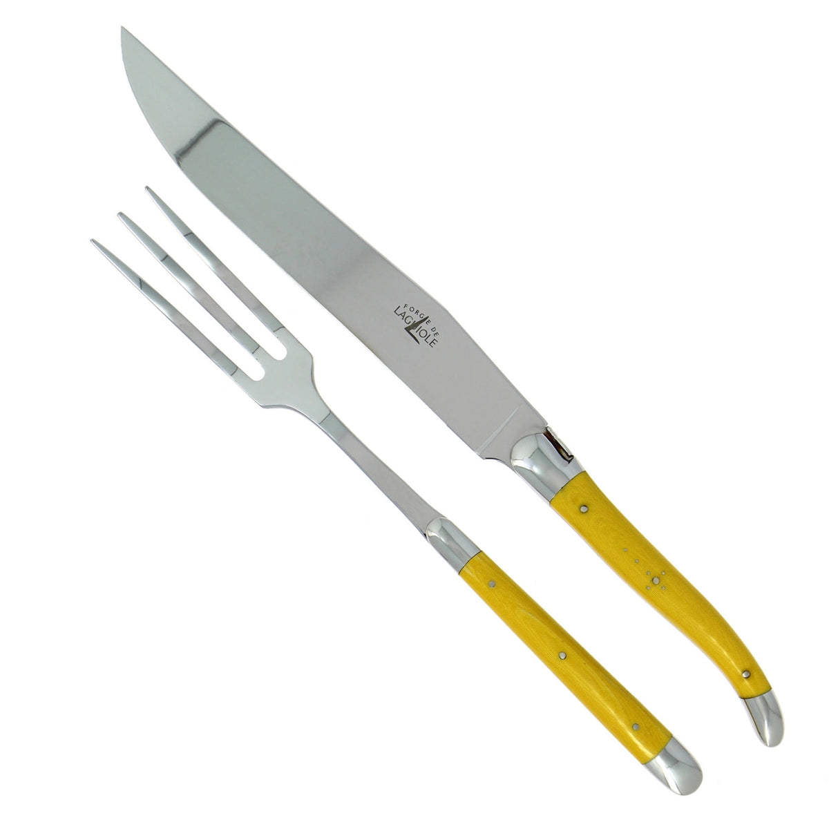 Laguiole Carving Set Fabric Series Yellow