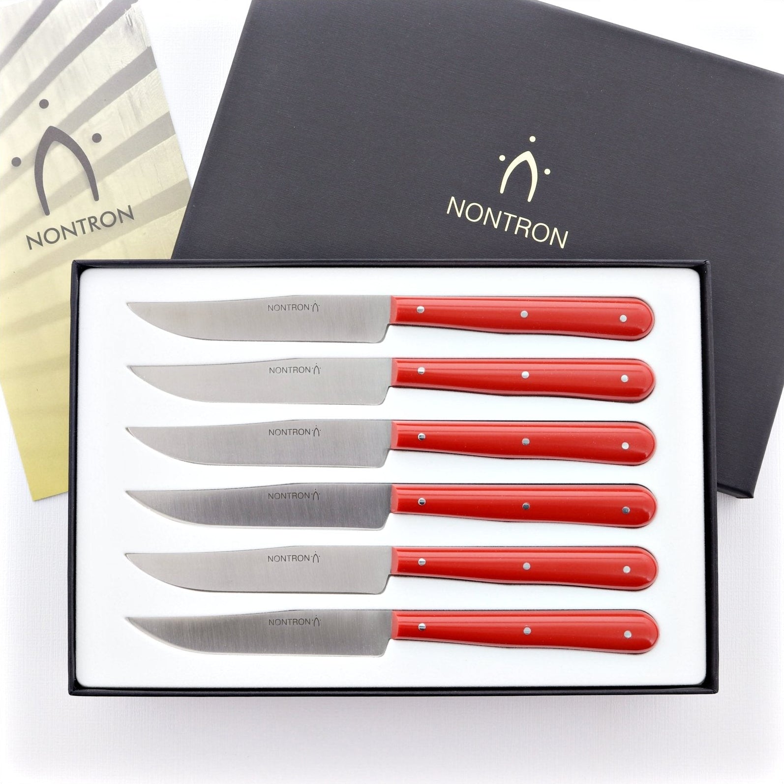 Nontron Steak Knives Acrylic Cardinal