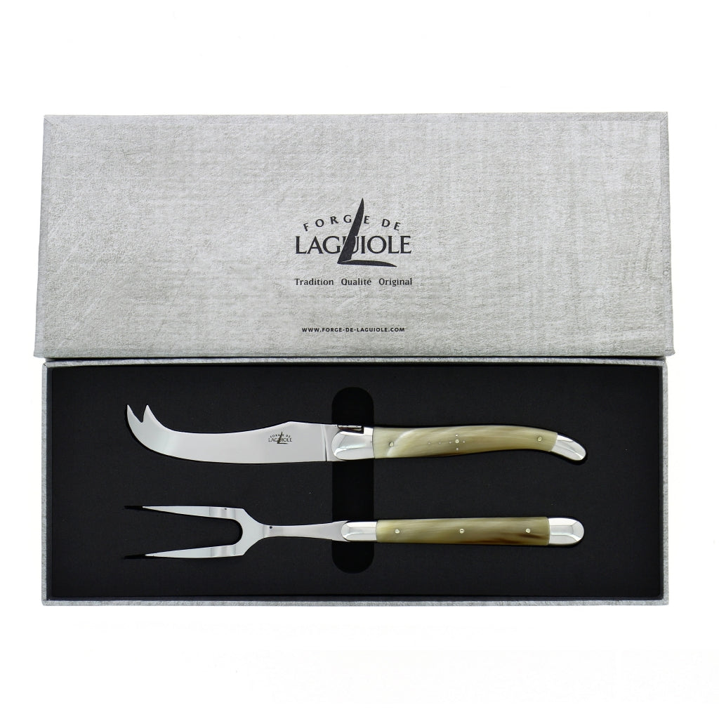 Tradition Cheese Set Horn Tip Shiny Finish