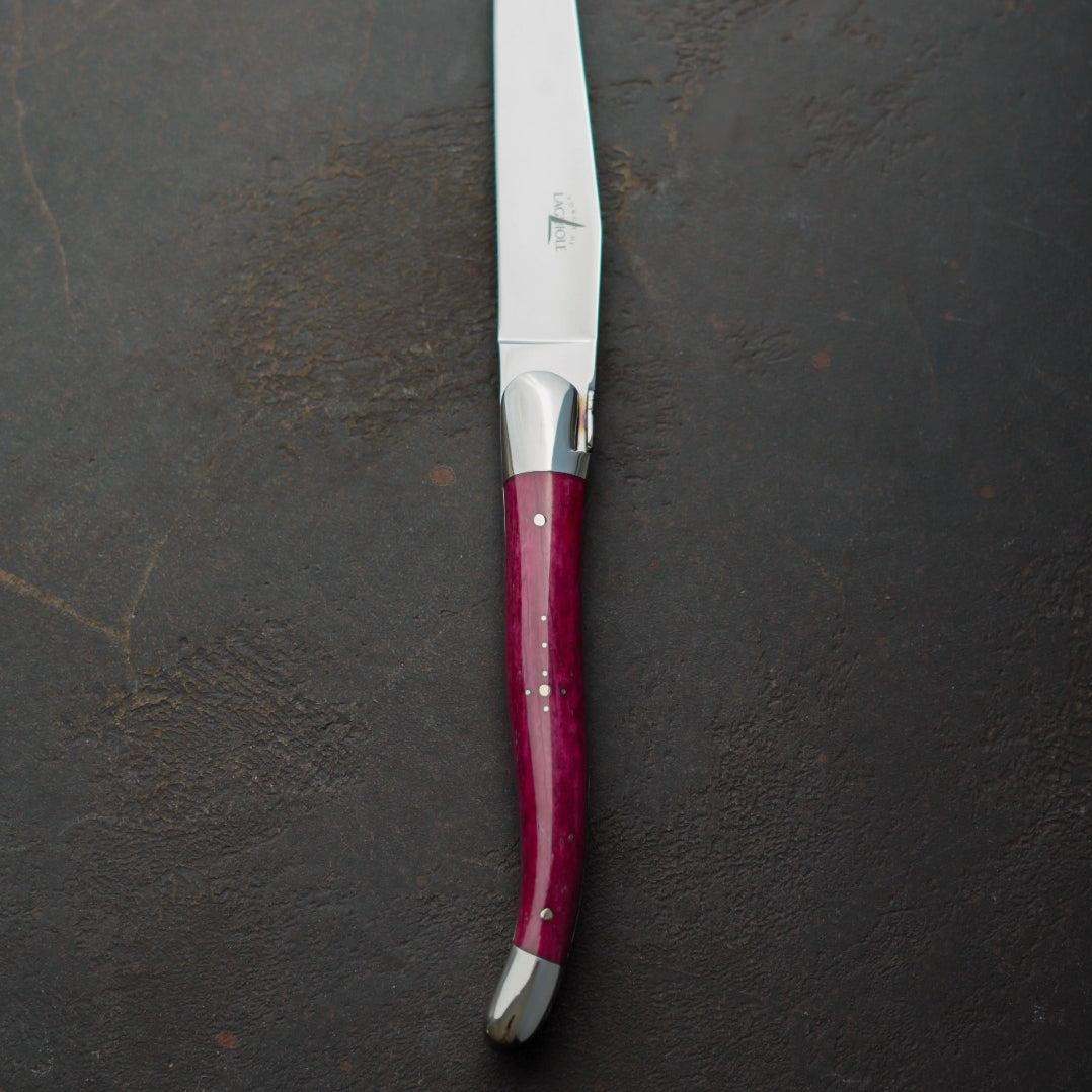 Forge de Laguiole Hand-Dyed Vintage Cattle Bone Steak Knives - Set of 6