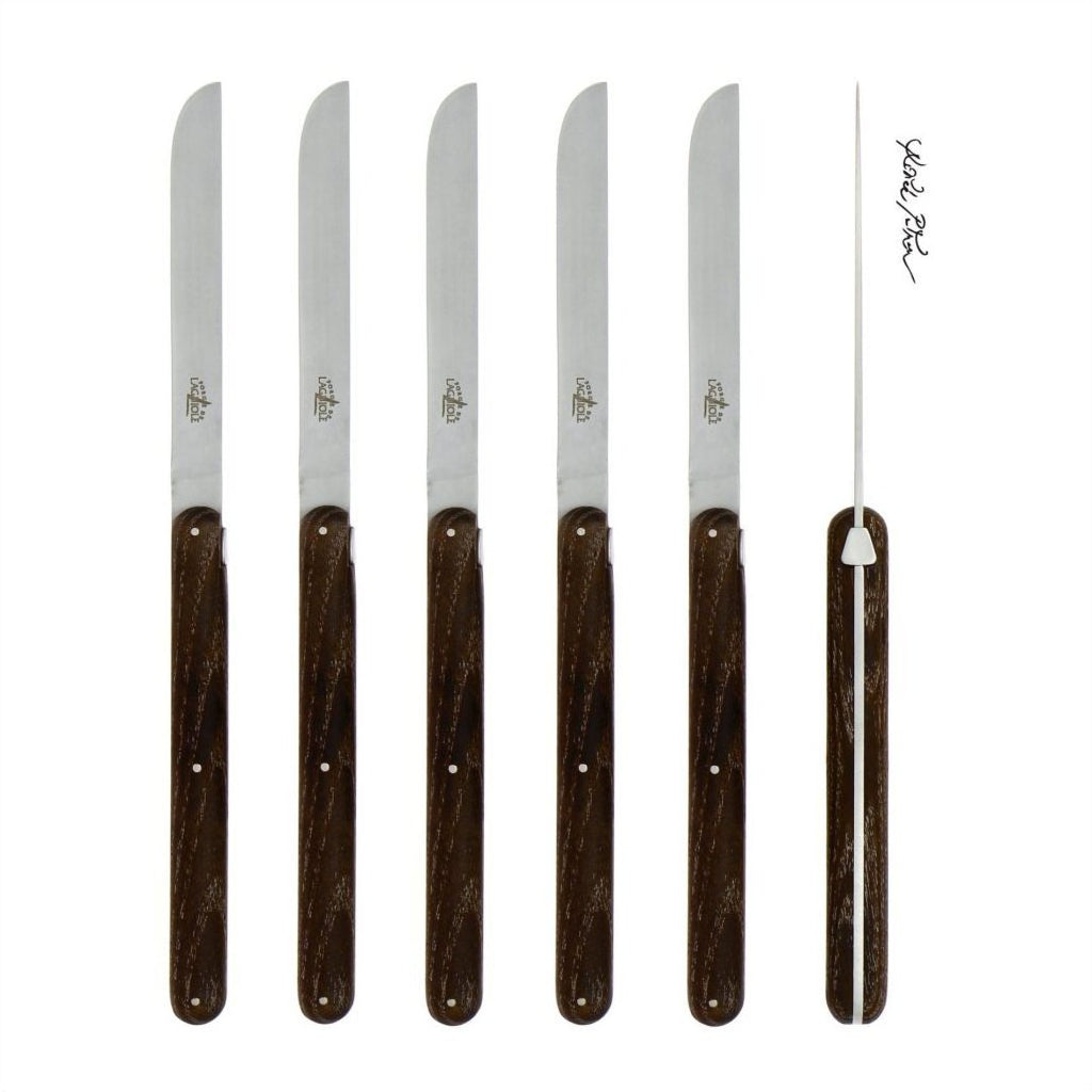Andrée Putman Set of 6 Ash Tree Steak Knives