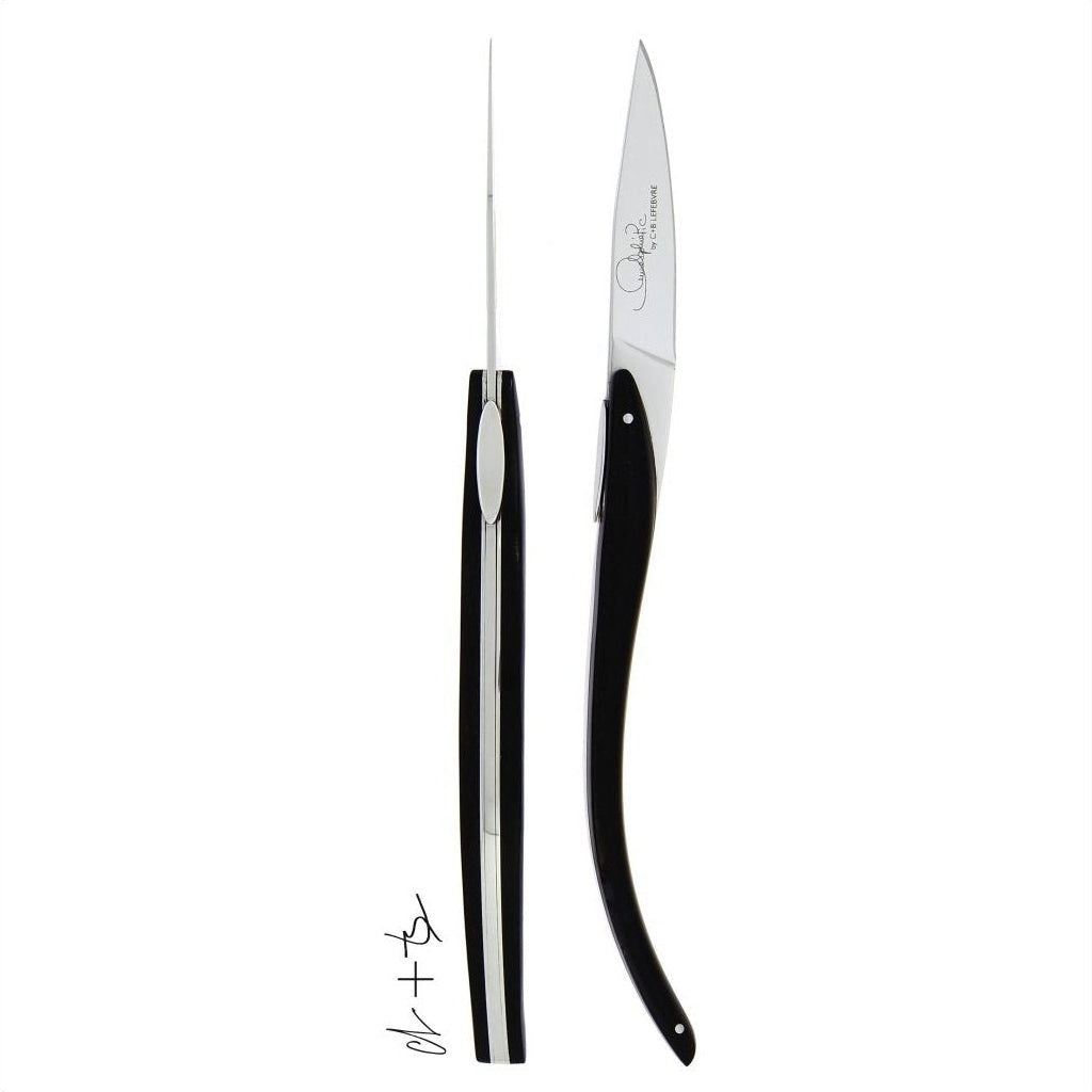 C + B Lefebvre Set of 2 Anne-Sophie Pic Ebony Steak Knives