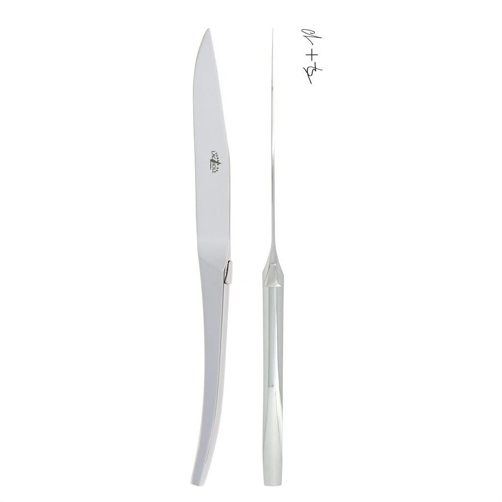 C + B Lefebvre Set of 2 Shiny Stainless Steel Steak Knives