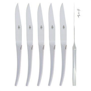 C + B Lefebvre Set of 6 Shiny Stainless Steel Steak Knives - Forge