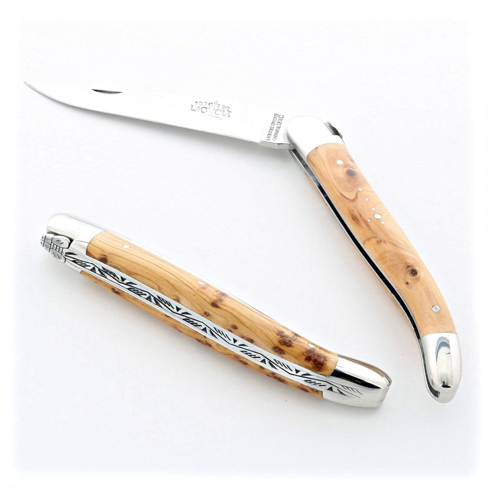 Carbon Blade Laguiole Pocket Knife Juniper Handle