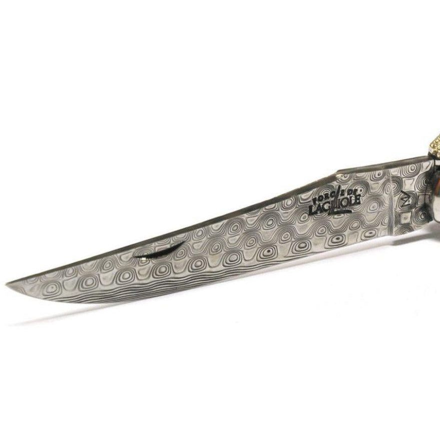 Forge de Laguiole 11 cm Chiseled Bee Folding Knives with Damascus Blade