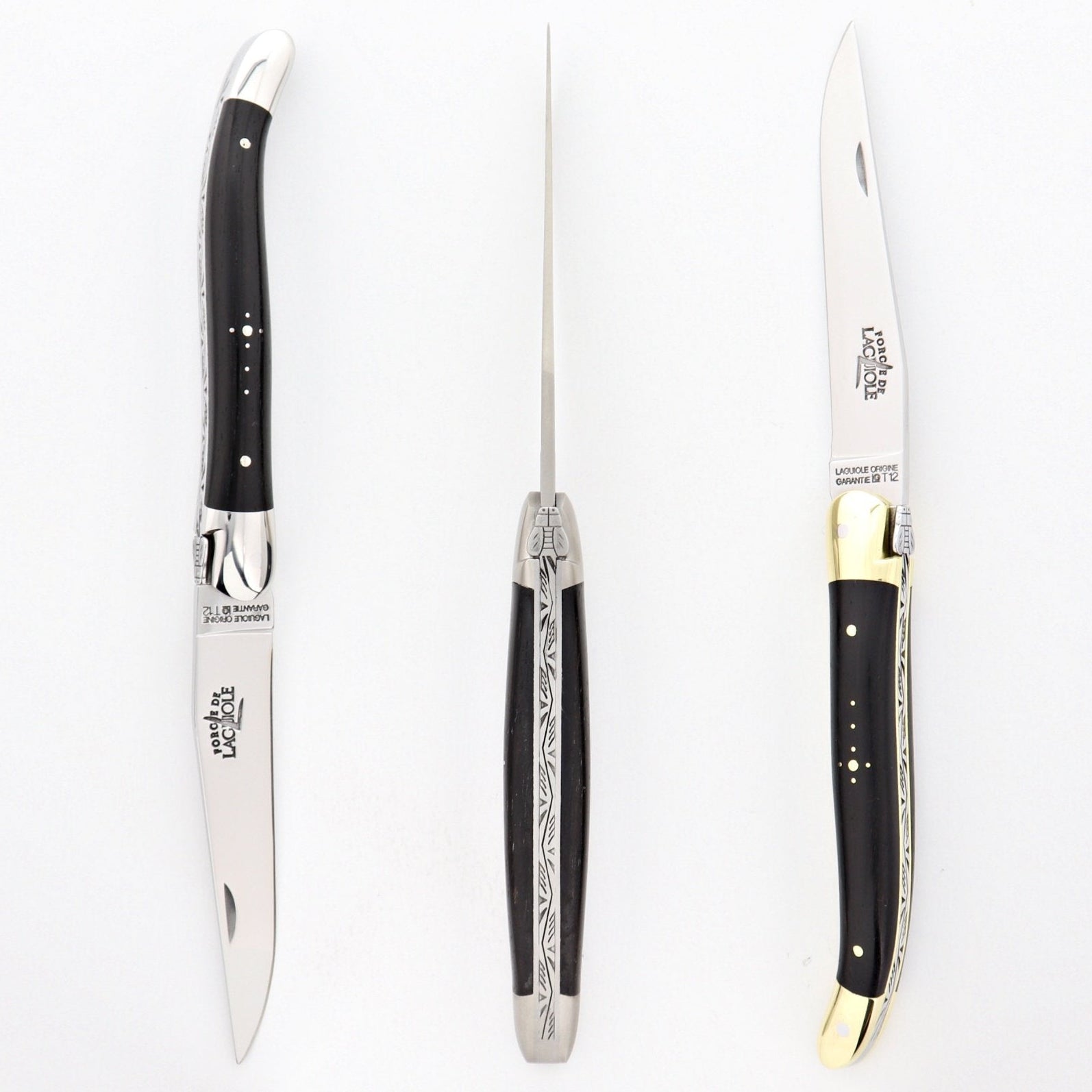 Forge de Laguiole 11cm pocket knife Ebony Brass Bolsters