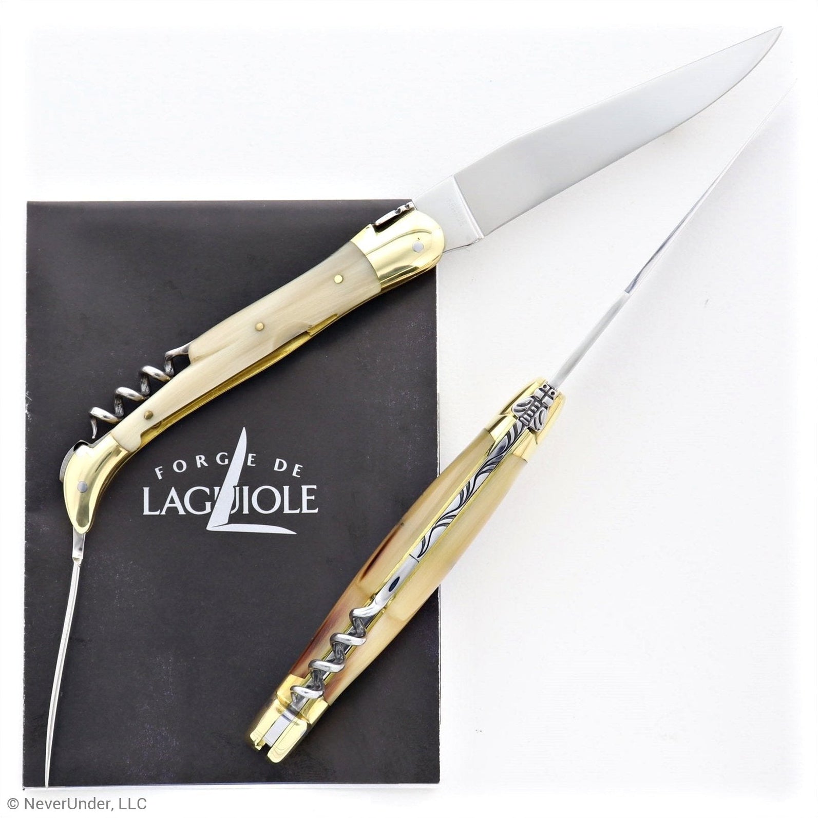 Forge de Laguiole Brass Tradition 12 cm Horn Tip with Awl