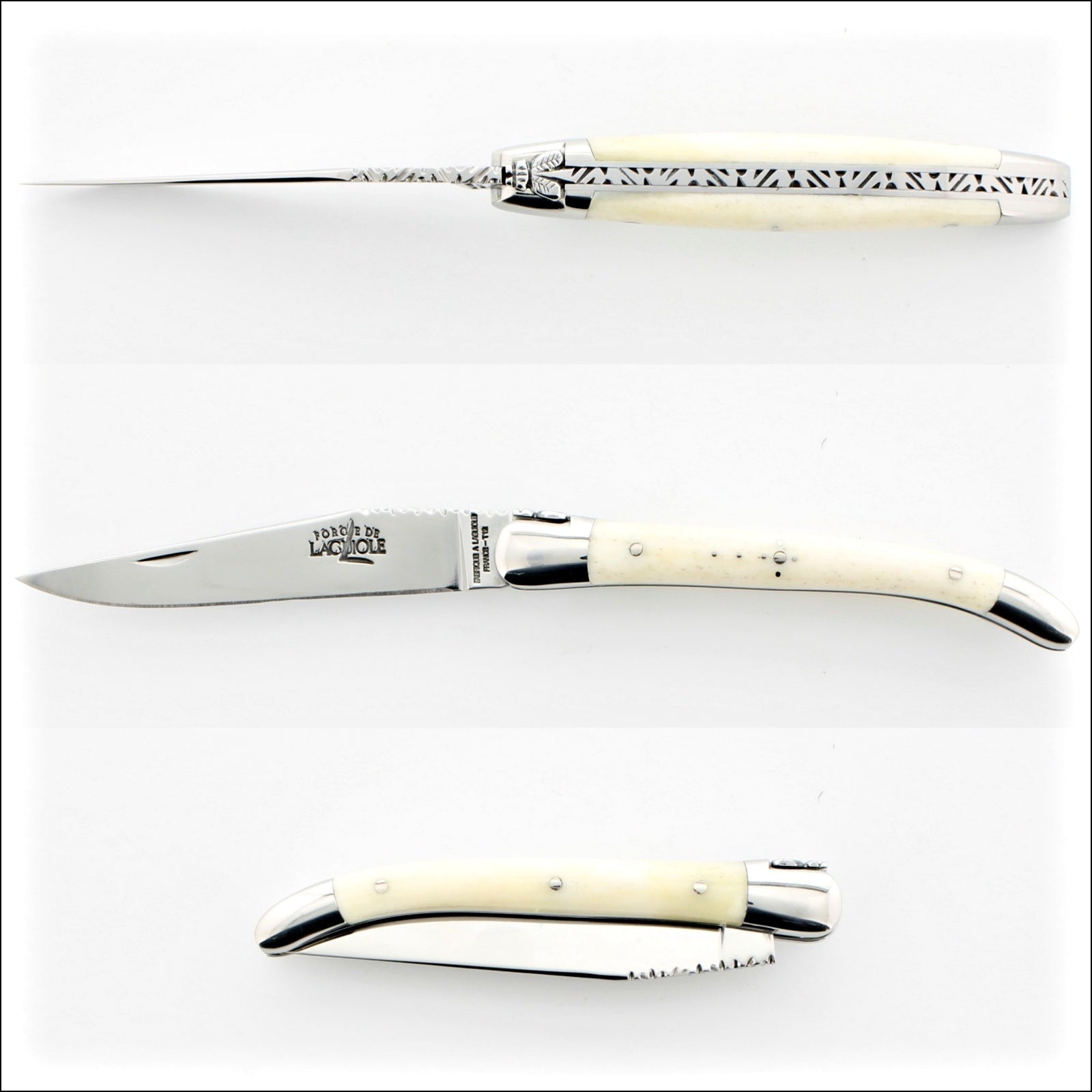 Forge de Laguiole Collection 9 cm Cattle Bone Mirror Polished