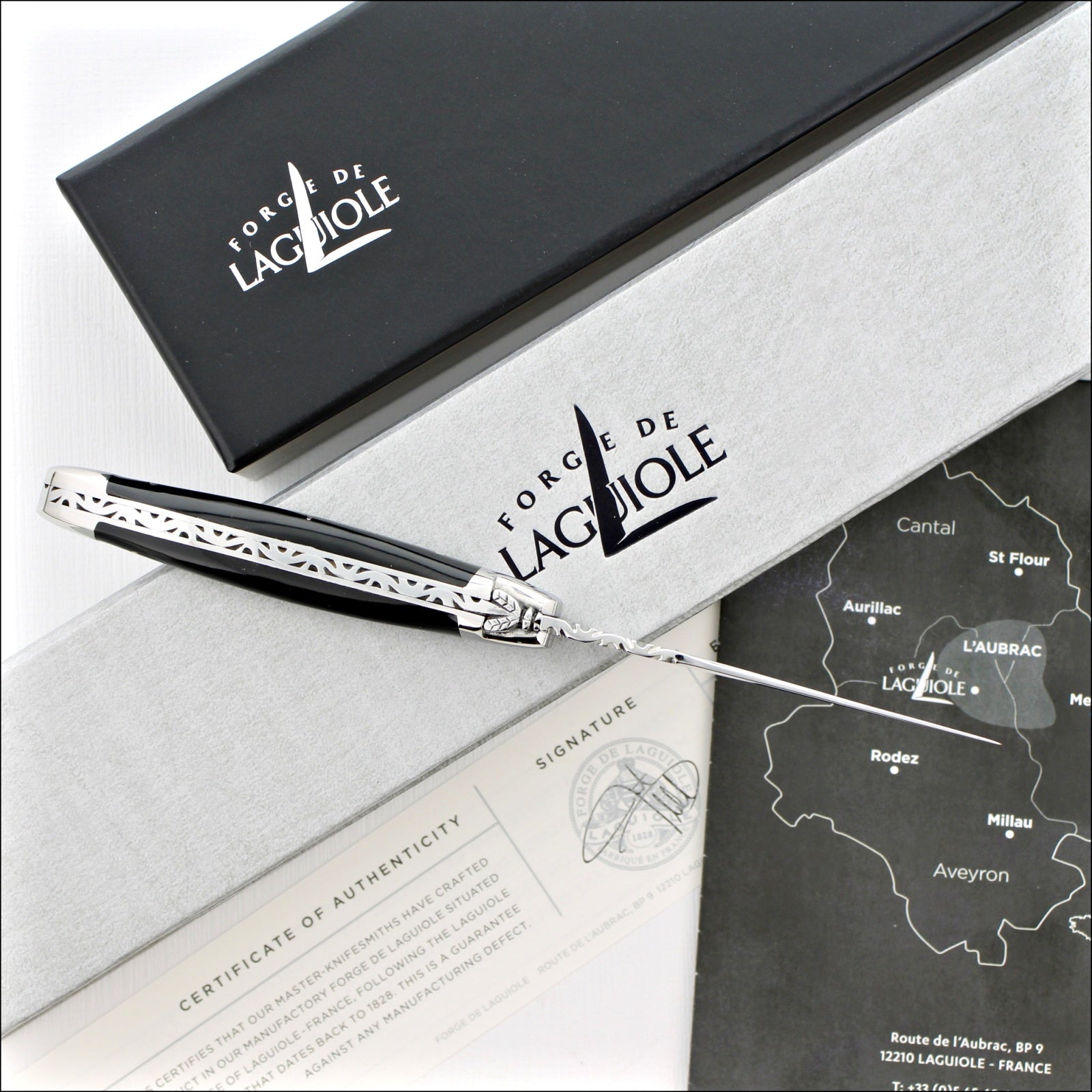 Forge de Laguiole Collection 9 cm Dark Horn Tip - A