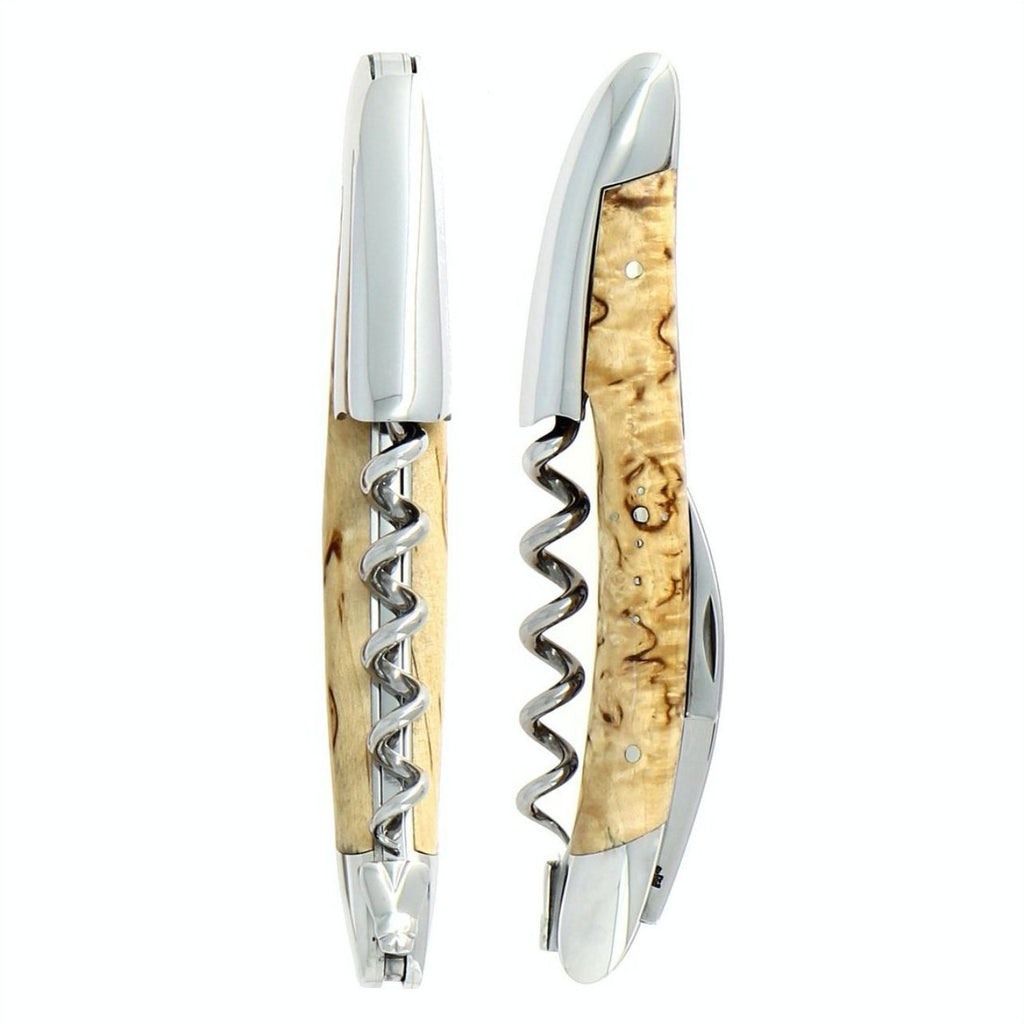 FORGE DE LAGUIOLE CORKSCREW BURLED BIRCHWOOD HANDLE - SHINY FORGE DE LAGUIOLE CORKSCREW BURLED BIRCHWOOD HANDLE - SHINY