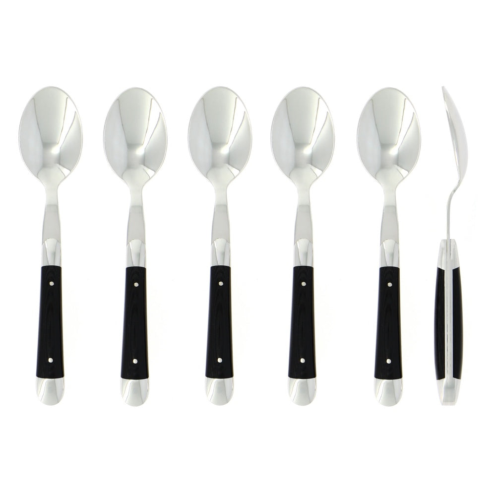 Forge de Laguiole Dessert Spoons Fabric Series Black