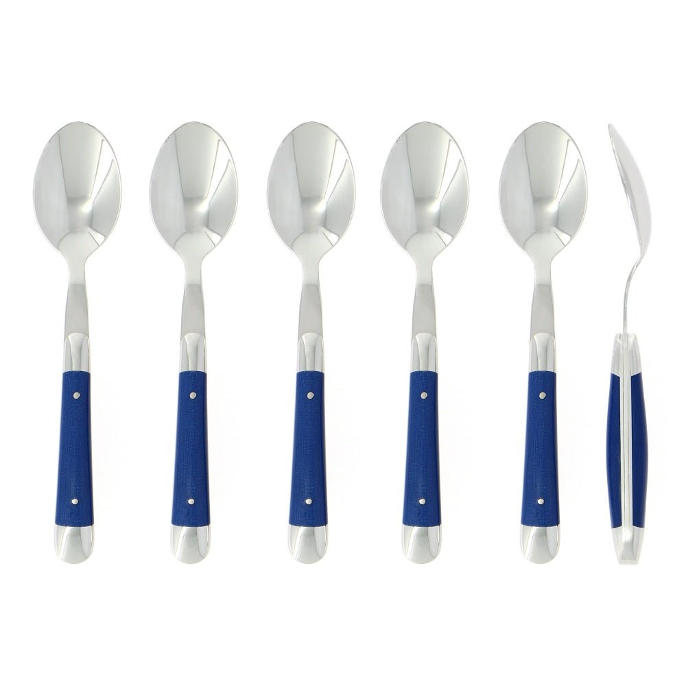 Forge de Laguiole Dessert Spoons Fabric Series Blue