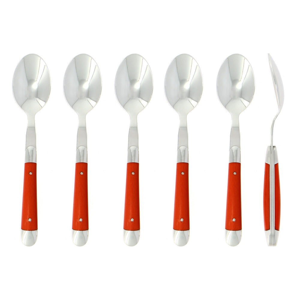 Forge de Laguiole Dessert Spoons Fabric Series Orange