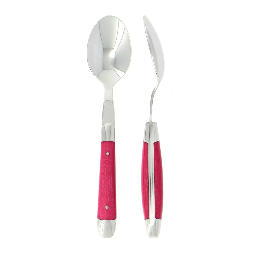 Forge de Laguiole Dessert Spoons Fabric Series Pink