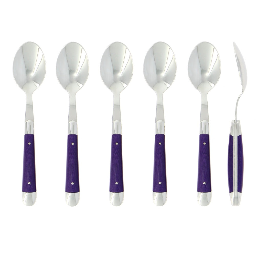 Forge de Laguiole Dessert Spoons Fabric Series Purple