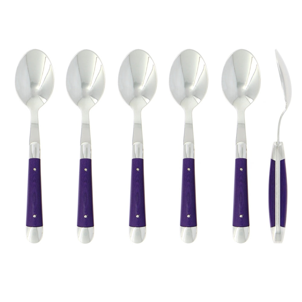 Forge de Laguiole Dessert Spoons Fabric Series Purple