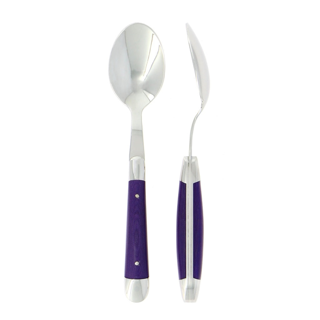 Forge de Laguiole Dessert Spoons Fabric Series Purple