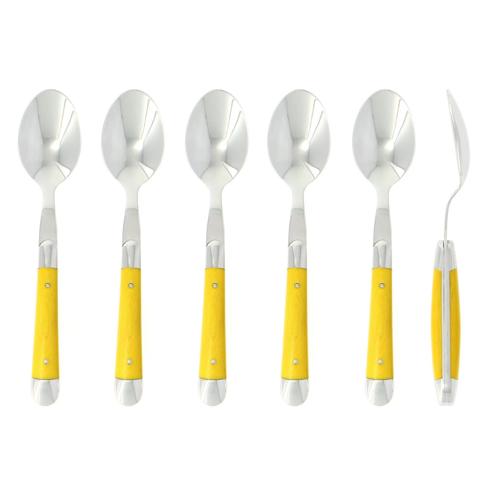 Forge de Laguiole Dessert Spoons Fabric Series Yellow