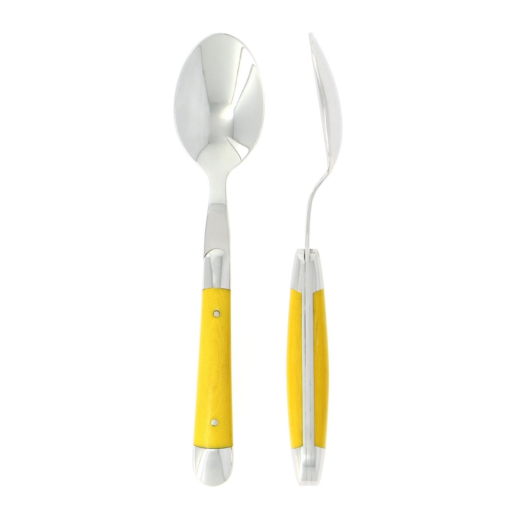 Forge de Laguiole Dessert Spoons Fabric Series Yellow