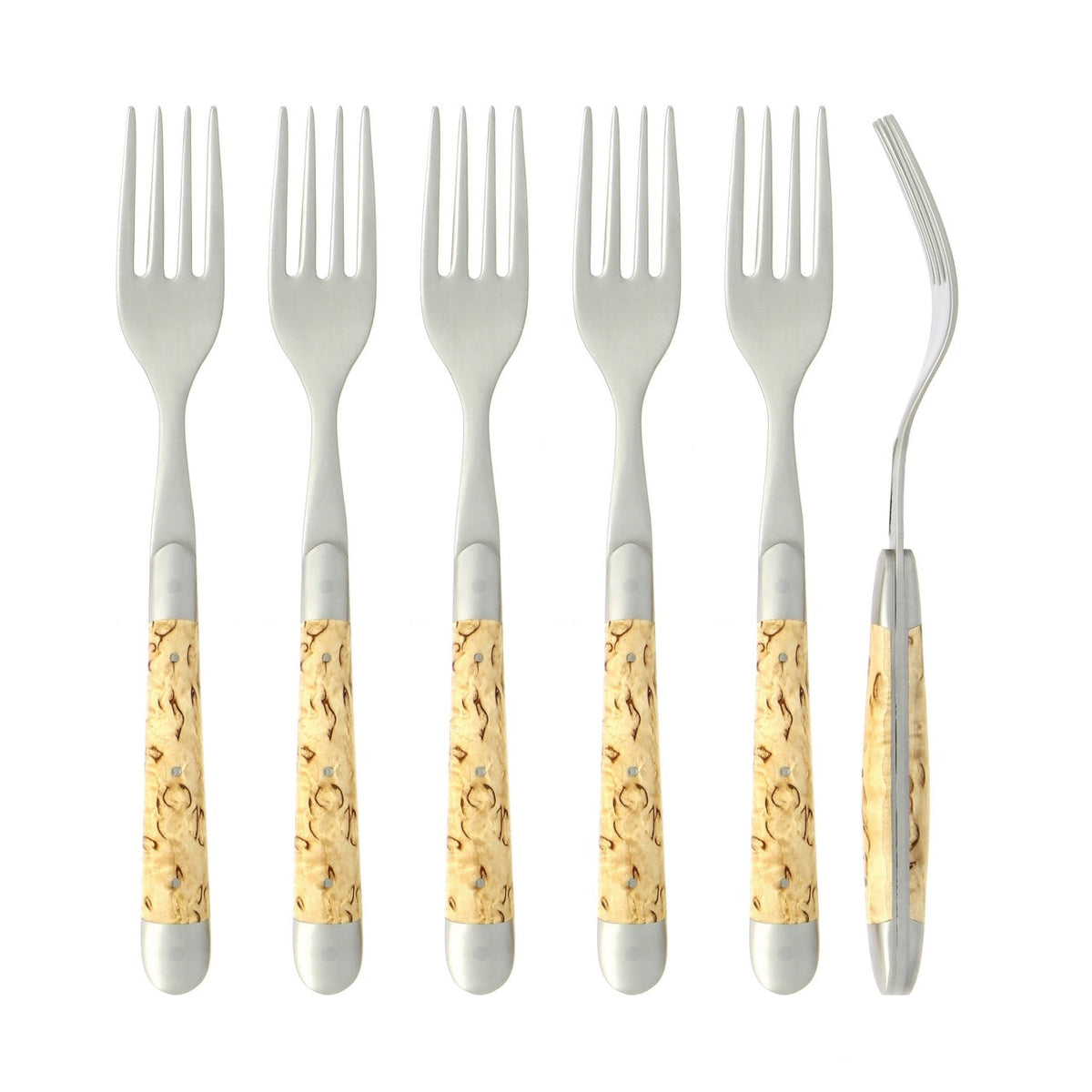 Forge de Laguiole Forks Birchwood Satin Finish